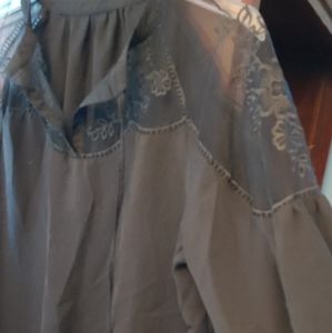 Peasant top with lace detail